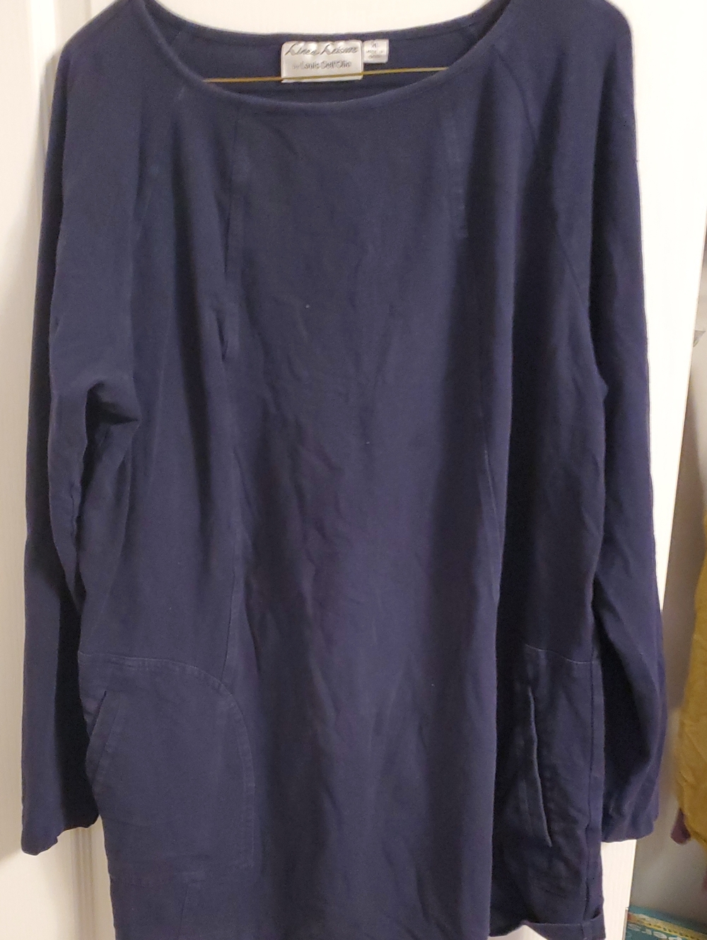 Linea Leisure By Louis Dell'Olio Navy Long-Sleeve Casual Women's Shirt